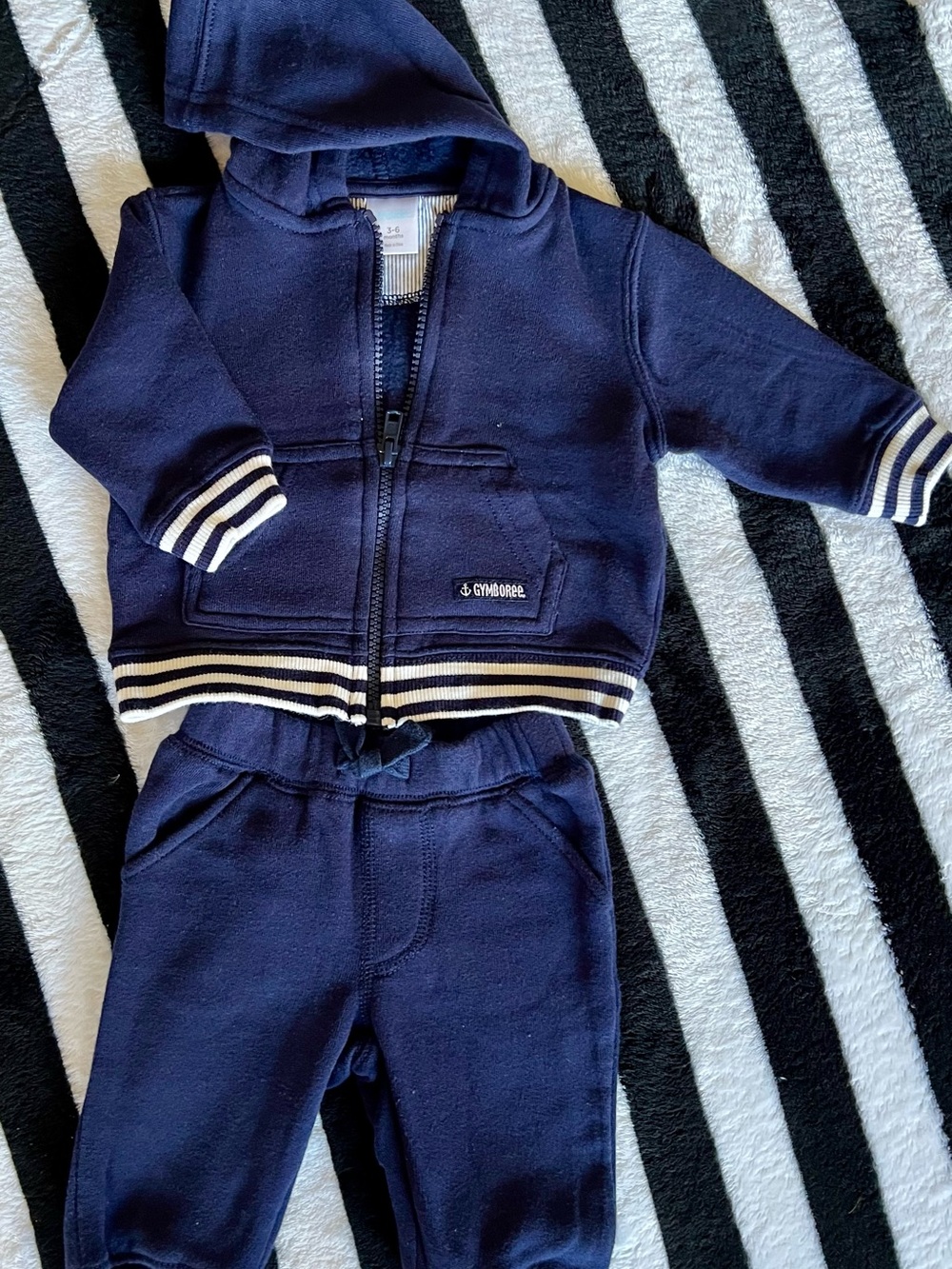 Gymboree Navy & White Toddler Hoodie and Sweatpants Set